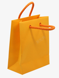 黄色纸袋库一个黄色购物袋高清图片
