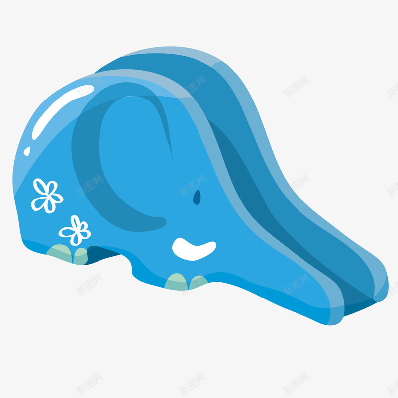 卡通大象滑滑梯矢量图ai免抠素材_新图网 https://ixintu.com 公园 卡通 可爱 大象 滑滑梯设计 蓝色 矢量图