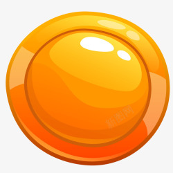 橘色按钮卡通游戏图标橘色水晶按钮素矢量图高清图片