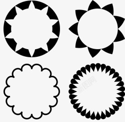 黑色四种类型圆环素材