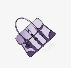 紫色的手提包手绘手提包高清图片