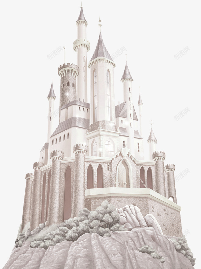 灰色大气城堡装饰图案png免抠素材_新图网 https://ixintu.com 免抠PNG 城堡 大气 灰色 装饰图案