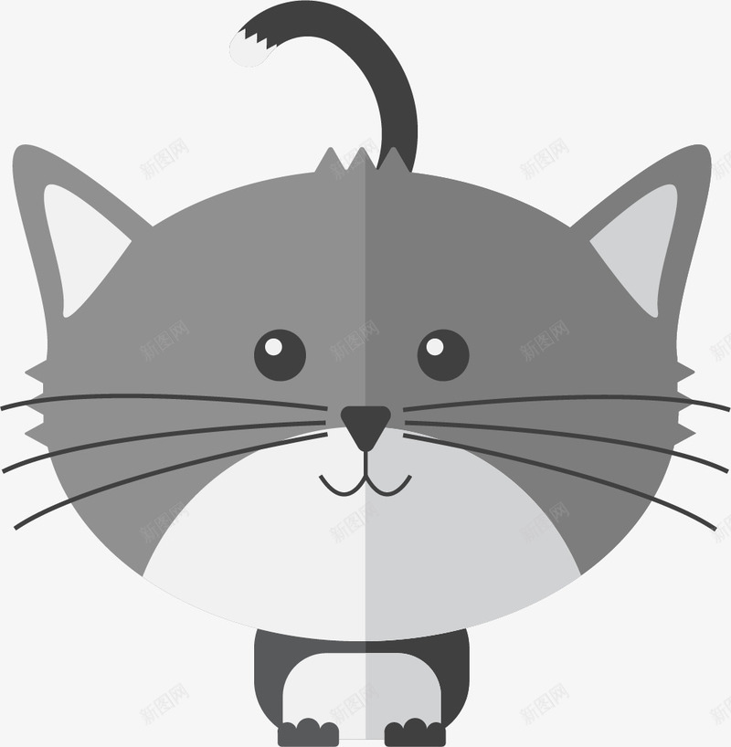 银灰色小猫png免抠素材_新图网 https://ixintu.com 卡通猫咪 小猫 猫咪 猫咪手绘 猫咪简笔画 简笔猫咪 银灰色