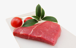 食材牛排肉砧板上的生牛肉高清图片