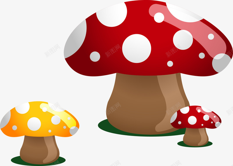 立体3D可爱卡通蘑菇png免抠素材_新图网 https://ixintu.com 卡通蘑菇 可爱蘑菇 矢量蘑菇 蘑菇卡通