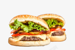 西式牛肉两个汉堡高清图片