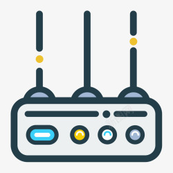 灰色信号灰色手绘线稿路由器生活电器图标矢量图高清图片