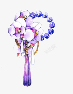 紫色花朵首饰素材