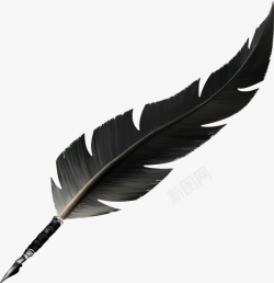 钢笔黑色羽毛钢笔高清图片