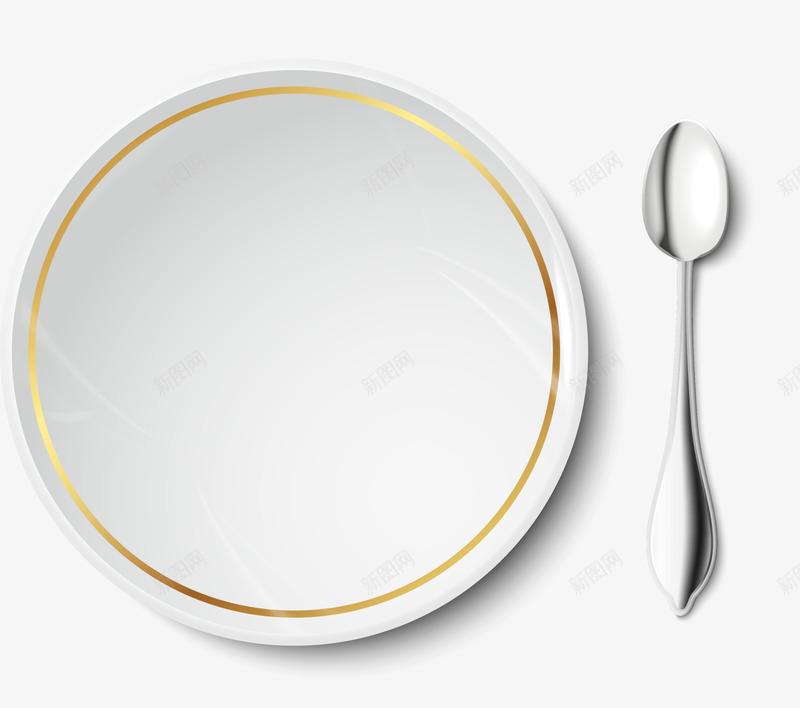高端餐具盘子png免抠素材_新图网 https://ixintu.com 灰色勺子 白色盘子 质感 餐具盘子 高端瓶子 高端餐具