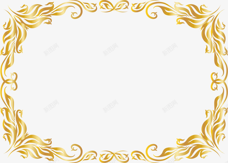 金色树藤框架png免抠素材_新图网 https://ixintu.com 免抠PNG 大气 树藤 框架 花边 边框纹理 金色