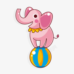 卡通大象踩球马戏团的小象高清图片