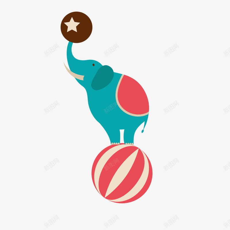 玩耍的大象png免抠素材_新图网 https://ixintu.com png图形 png装饰 动物 大象 气球 装饰 马戏团