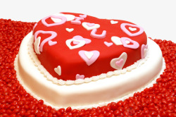 红色爱心双层蛋糕素材