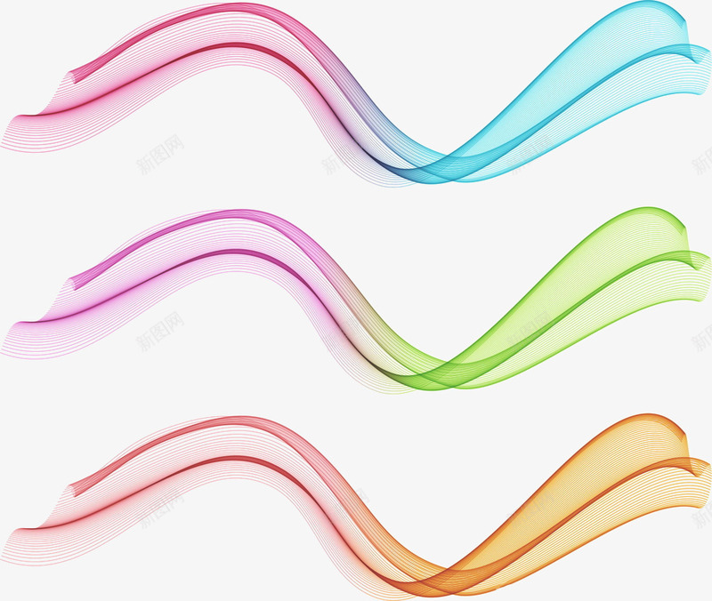 漂浮起伏线png免抠素材_新图网 https://ixintu.com 不规则线条 彩色 手绘 曲线 线条 绚丽 设计 起伏线