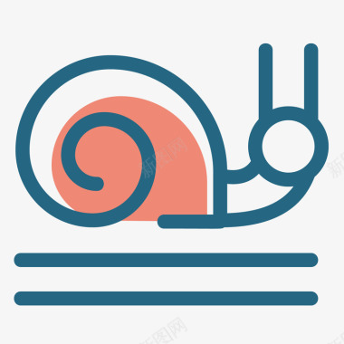 扁平化蜗牛图标图标