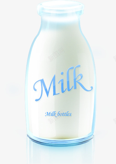 白色牛奶瓶开学季png免抠素材_新图网 https://ixintu.com 奶瓶 开学 白色