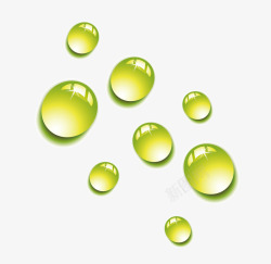 3D绿色水珠矢量图素材