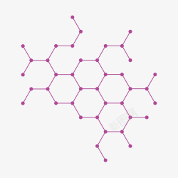 紫色网格连接透视素材