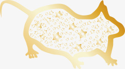 金色老鼠十二生肖剪影高清图片
