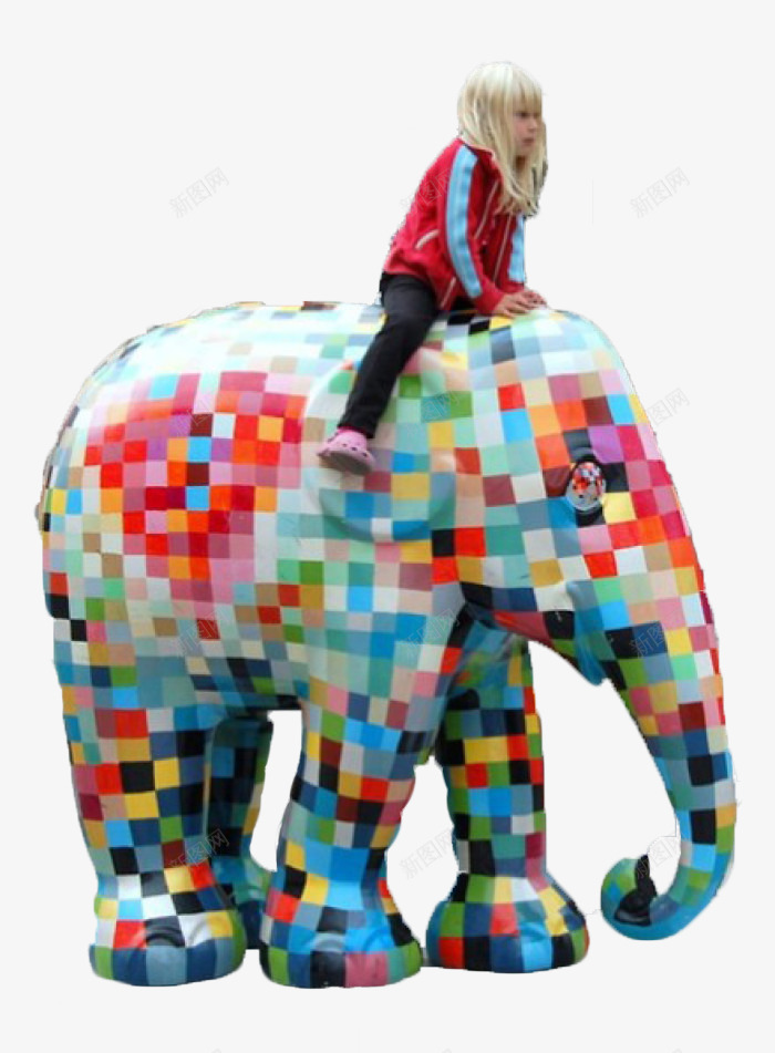 大象彩色雕塑png免抠素材_新图网 https://ixintu.com 波普艺术 装饰 观赏品 雕塑