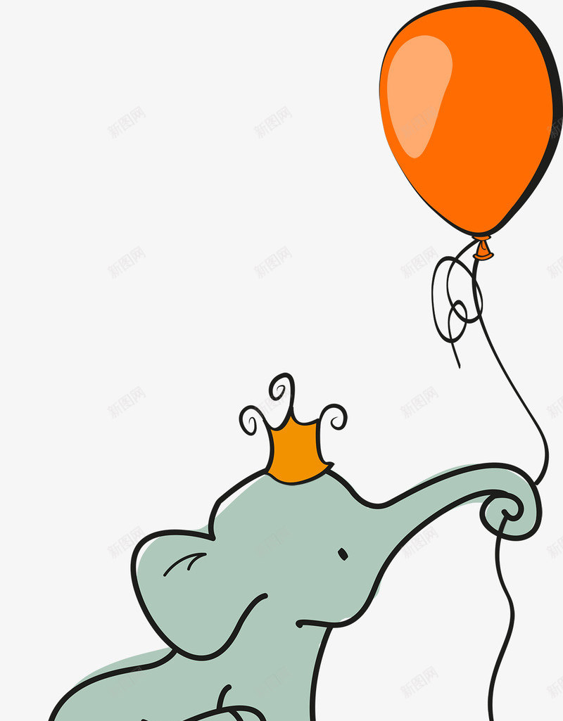 卡通拉气球的大象png免抠素材_新图网 https://ixintu.com png 卡通 卡通元素 大象 气球