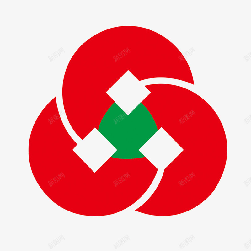 红色大气合作LOGO图标png_新图网 https://ixintu.com 合作 合作LOGO 合作logo 大气 弧形 简约 红色 绿色 美观