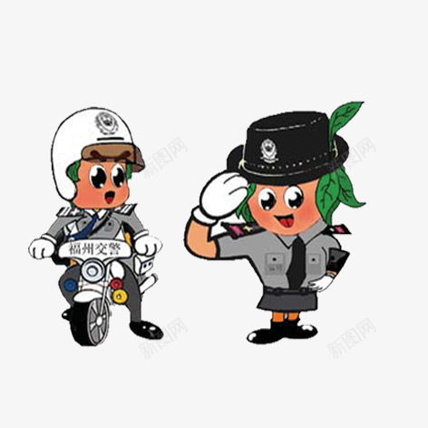 卡通警察png免抠素材_新图网 https://ixintu.com 公安警察 动漫警察 卡通人物形象 卡通警察