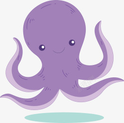 水彩紫色章鱼矢量图素材