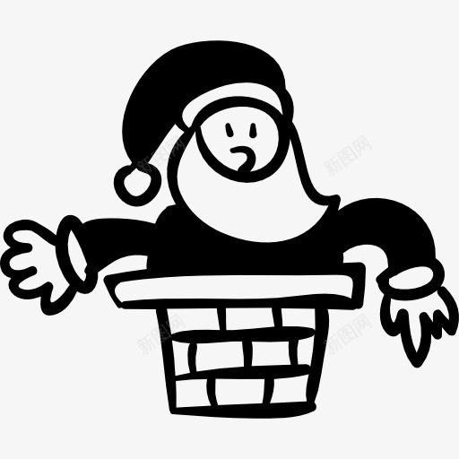 圣诞老人被困在烟囱图标png_新图网 https://ixintu.com 圣诞节 搞笑 烟囱顶部 迹象