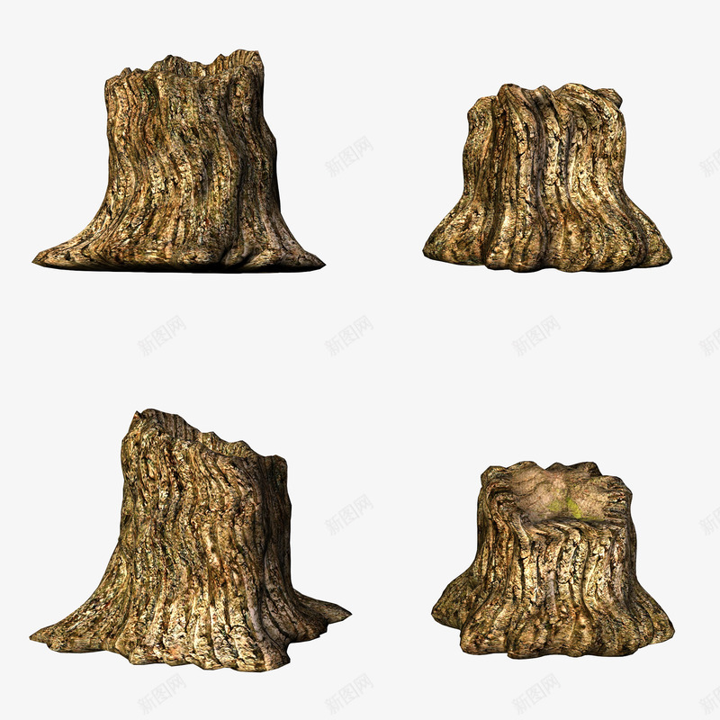 3D树桩png免抠素材_新图网 https://ixintu.com 3D 枯树 树桩