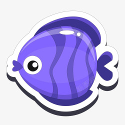 紫色热带鱼卡通紫色的热带鱼矢量图高清图片
