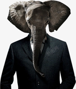黑色大象人身大象头高清图片