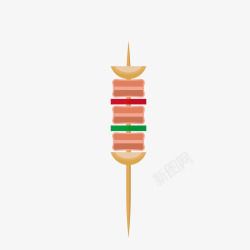 肉和蔬菜交叉串肉和蔬菜交叉串矢量图高清图片