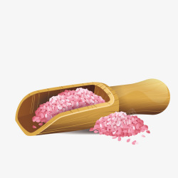 粉色勺子玫瑰浴盐矢量图高清图片