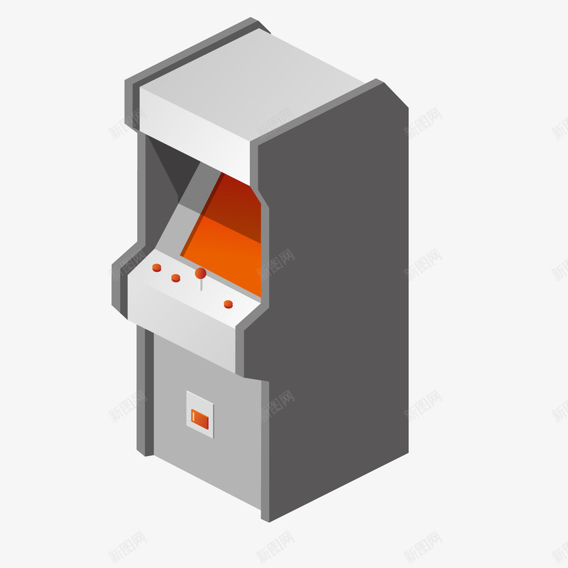 卡通立体的游戏机矢量图ai免抠素材_新图网 https://ixintu.com 卡通 打游戏 游戏机设计 灰色 电玩城 立体 矢量图