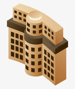 25D手绘卡通立体城市大楼素材