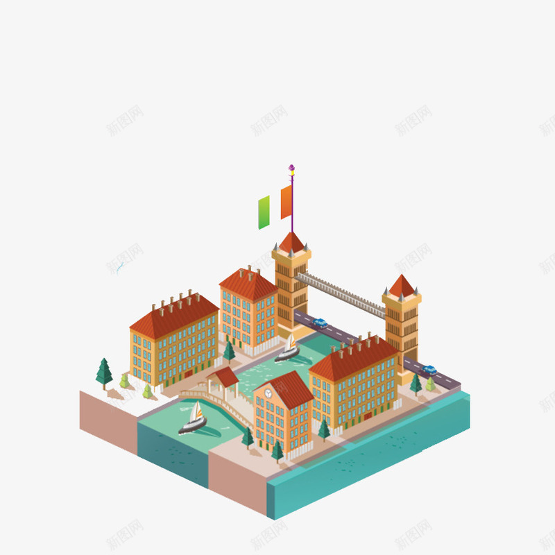 意大利城市建筑物png免抠素材_新图网 https://ixintu.com 3D 俯视图 卡通 城市旅游插画 多彩 建筑物 意大利 手绘