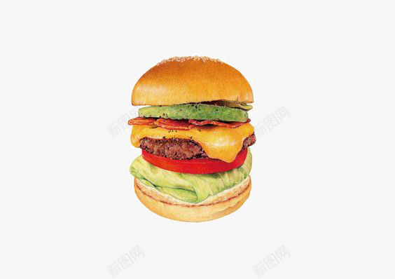 卡通汉堡png免抠素材_新图网 https://ixintu.com 双层汉堡 快餐 汉堡免扣元素 牛肉汉堡 食物