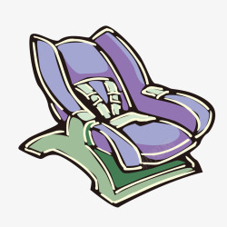 手绘紫色按摩椅图样素材