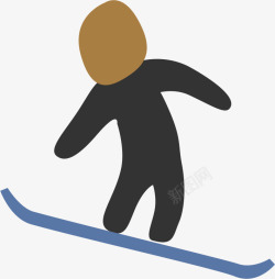 滑雪卡通元素素材