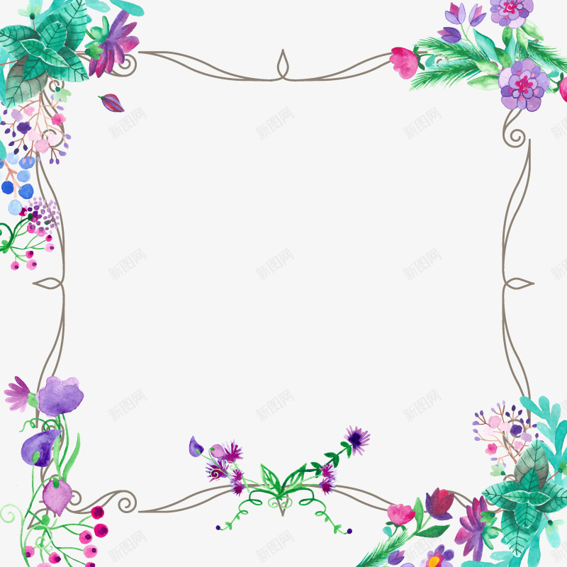 紫色花蔓png免抠素材_新图网 https://ixintu.com 免扣png 免费png 免费png素材 漂亮的花蔓 花卉边框 花藤 边框