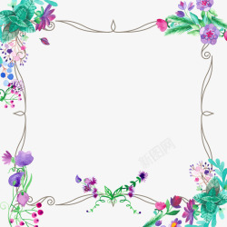 漂亮的花框紫色花蔓高清图片
