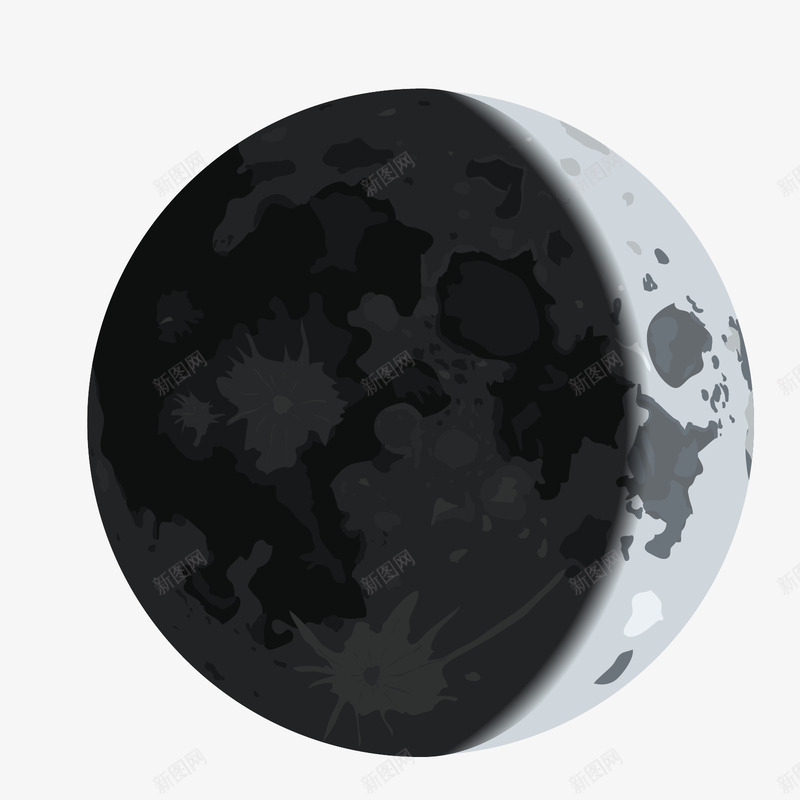 灰黑色卡通月食月亮矢量图ai免抠素材_新图网 https://ixintu.com 卡通 卡通月亮 月亮 月食 月食月亮 灰色 黑色 矢量图