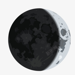 灰黑色背景灰黑色卡通月食月亮矢量图高清图片