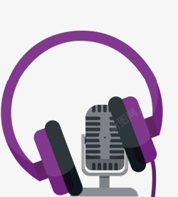 灰色耳机紫色耳机灰色麦克图标高清图片