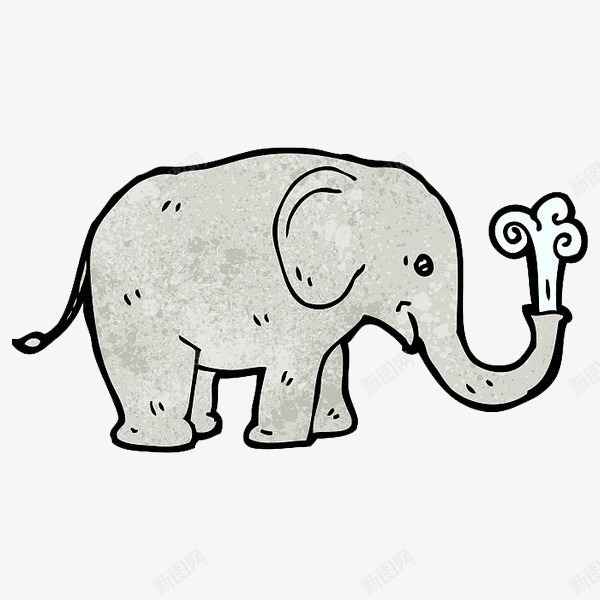 一头可爱的大象png免抠素材_新图网 https://ixintu.com 卡通 可爱 喷水 大象 大象简笔画 庞大 手绘 耳朵 鼻子