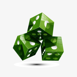 掷骰子游戏绿色的筛子图标高清图片