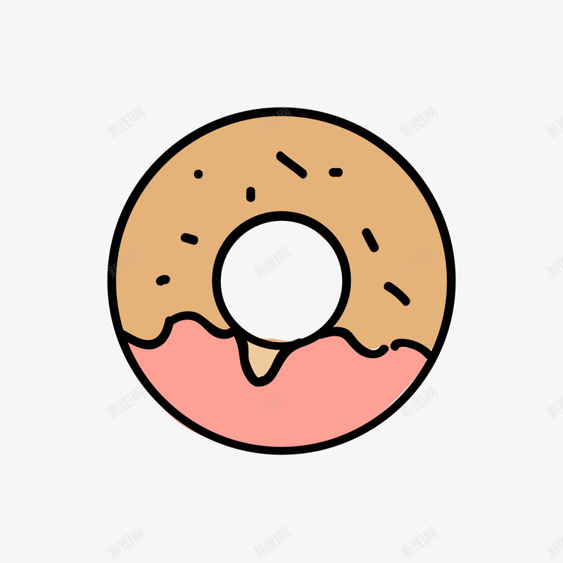 灰色圆弧甜甜圈元素矢量图图标eps_新图网 https://ixintu.com 卡通图标 吃的 圆弧 灰色 甜甜圈 美食 蛋糕 食物 矢量图