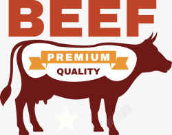 牛肉猪肉食物标签素材